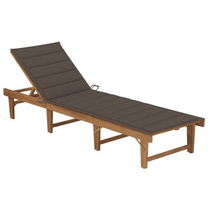 vidaXL Patio Lounge Chair with Cushion Folding Sunlounger Solid Acacia Wood-7