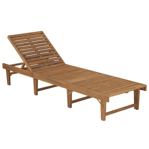 vidaXL Patio Lounge Chair with Cushion Folding Sunlounger Solid Acacia Wood-13