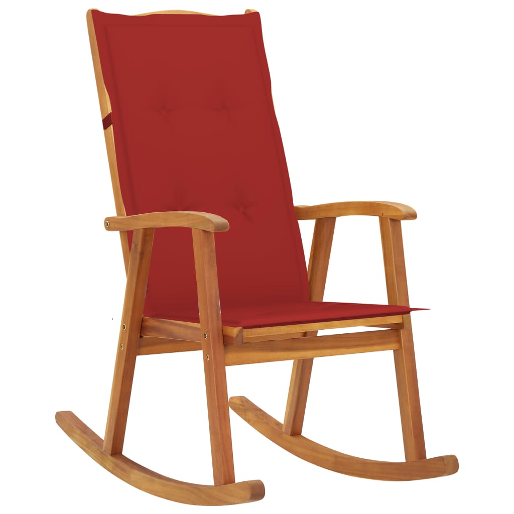 vidaXL Rocking Chair Outdoor Rocking Chair with Cushions Solid Wood Acacia-0