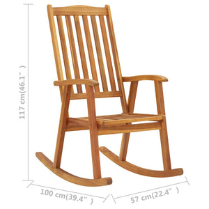 vidaXL Rocking Chair Outdoor Rocking Chair with Cushions Solid Wood Acacia-9
