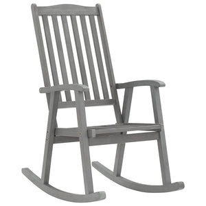 vidaXL Rocking Chair with Cushions Gray Solid Acacia Wood-1