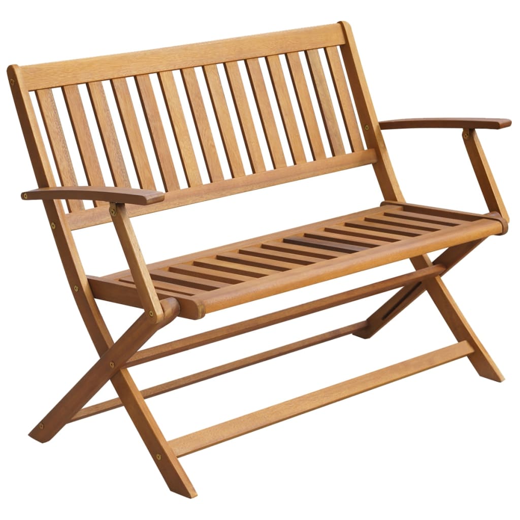 vidaXL Folding Garden Bench Outdoor Patio Bench with Cushion Solid Wood Acacia-29