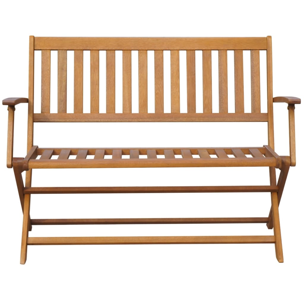 vidaXL Folding Garden Bench Outdoor Patio Bench with Cushion Solid Wood Acacia-56