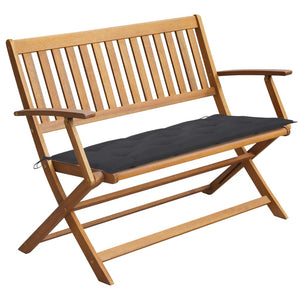 vidaXL Folding Garden Bench Outdoor Patio Bench with Cushion Solid Wood Acacia-29