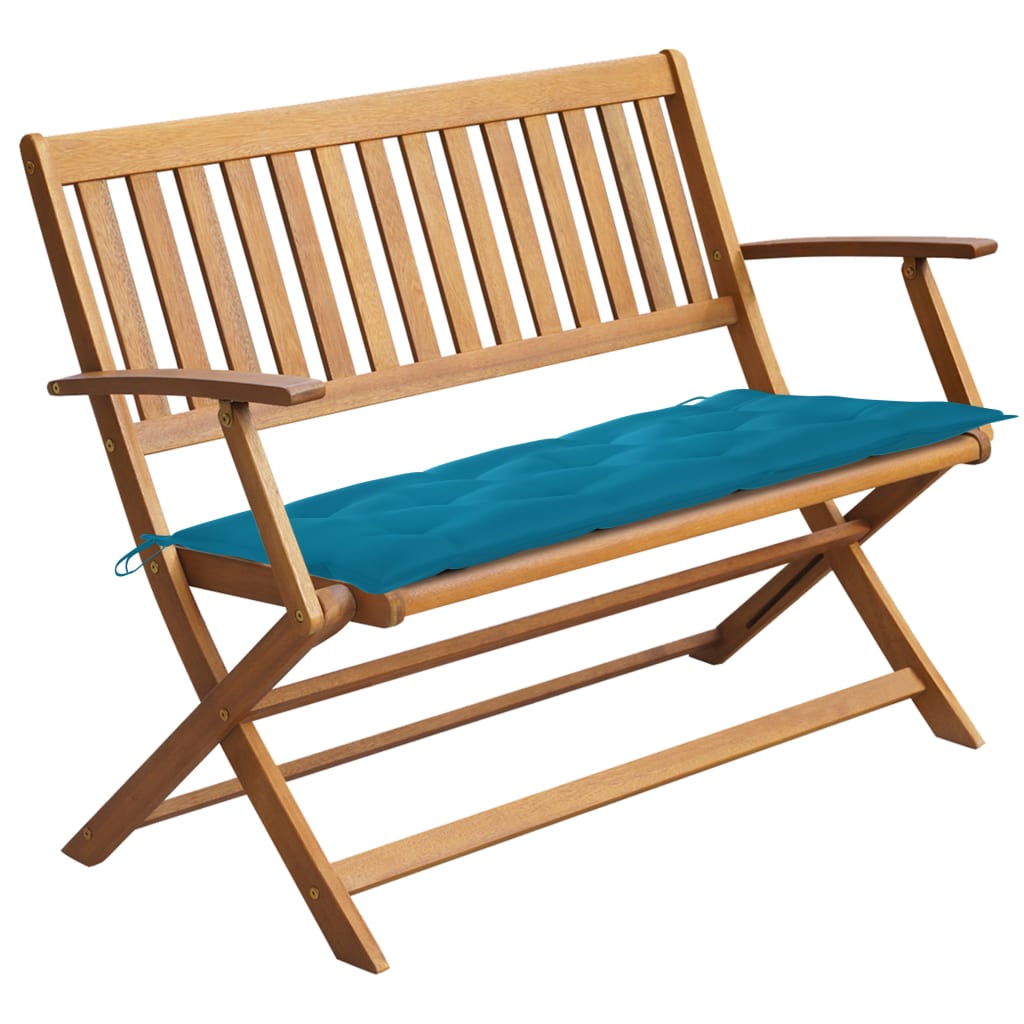 vidaXL Folding Garden Bench Outdoor Patio Bench with Cushion Solid Wood Acacia-19