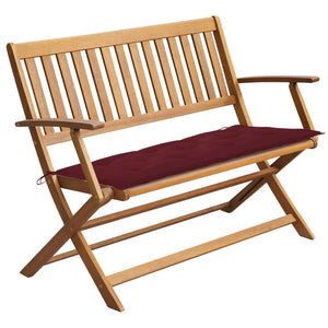 vidaXL Folding Garden Bench Outdoor Patio Bench with Cushion Solid Wood Acacia-24