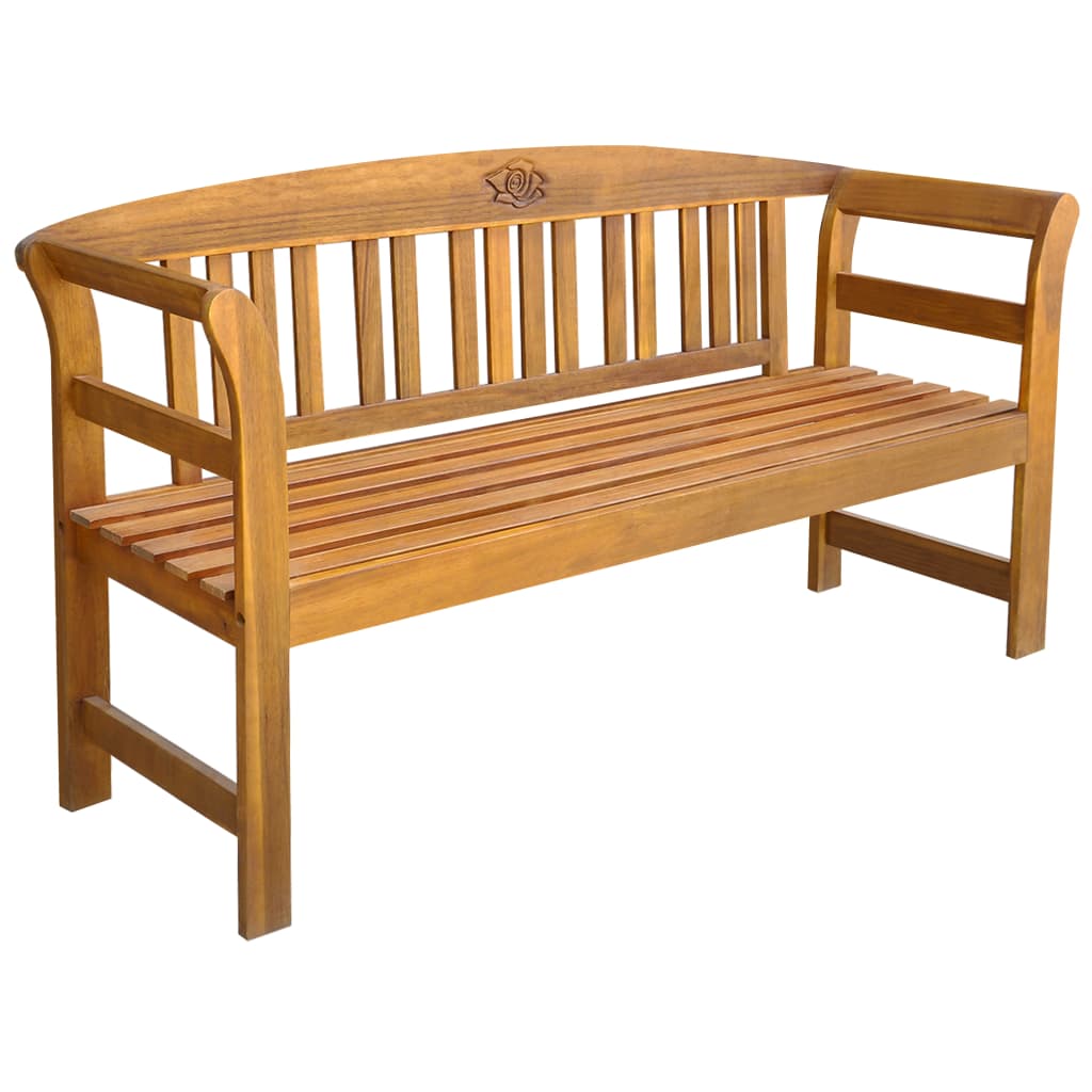 vidaXL Outdoor Patio Bench Garden Park Bench with Cushion Solid Wood Acacia-45