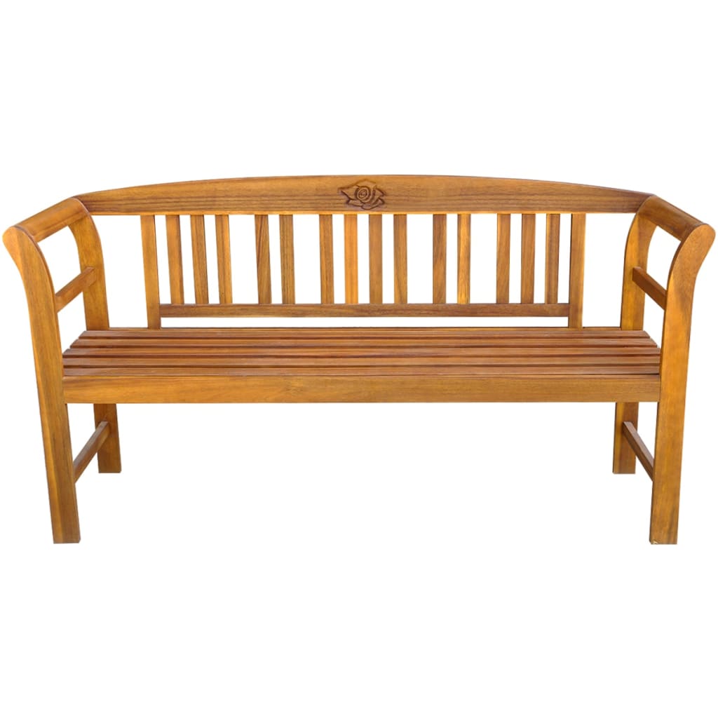 vidaXL Outdoor Patio Bench Garden Park Bench with Cushion Solid Wood Acacia-50