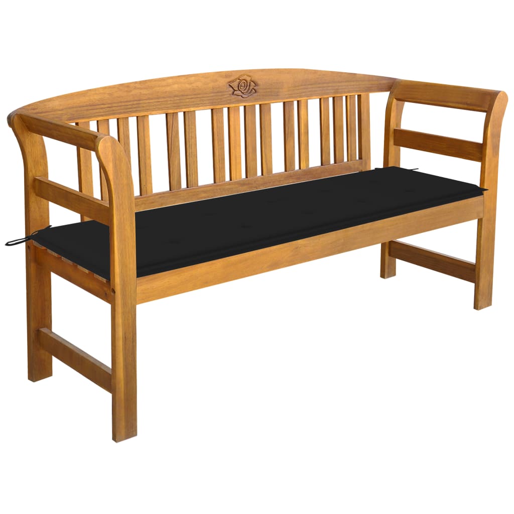 vidaXL Outdoor Patio Bench Garden Park Bench with Cushion Solid Wood Acacia-19