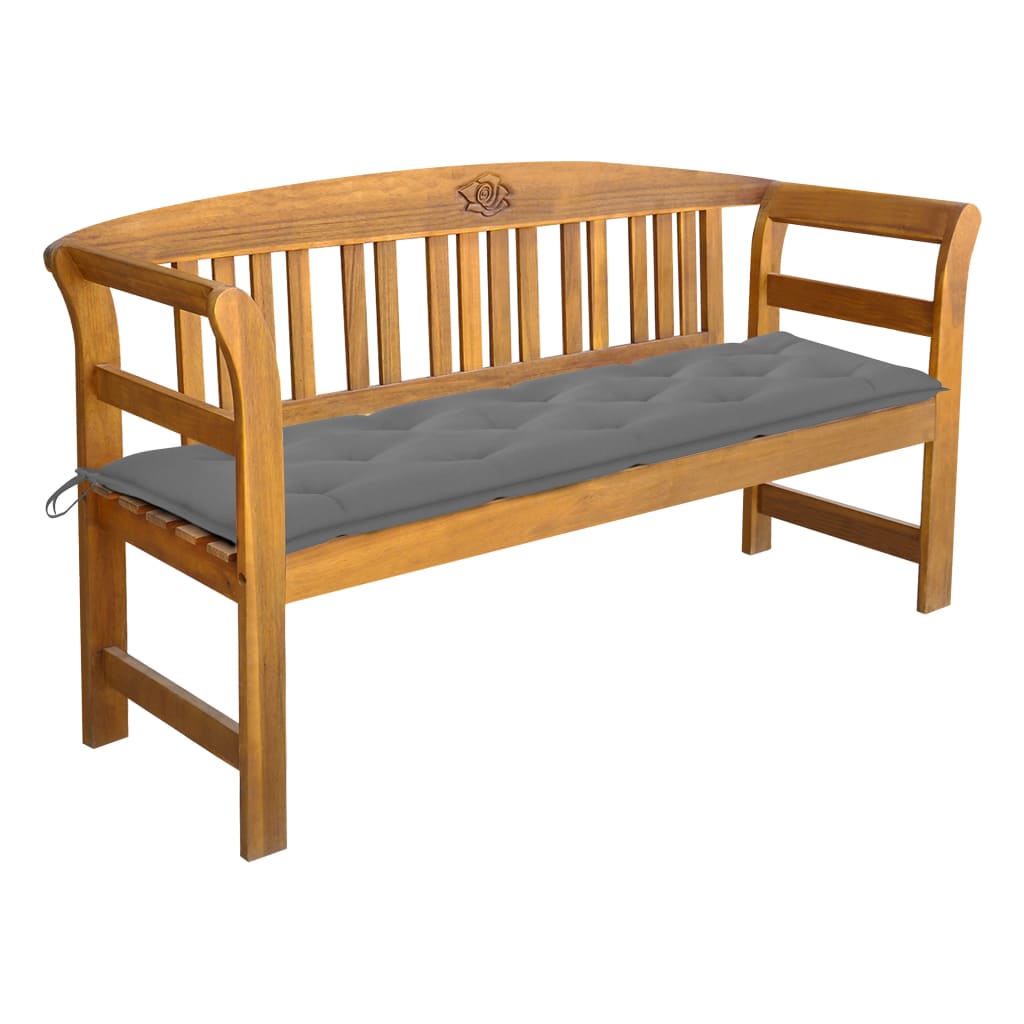 vidaXL Outdoor Patio Bench Garden Park Bench with Cushion Solid Wood Acacia-31