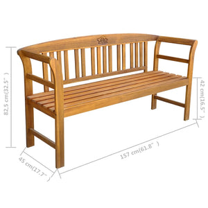 vidaXL Outdoor Patio Bench Garden Park Bench with Cushion Solid Wood Acacia-56