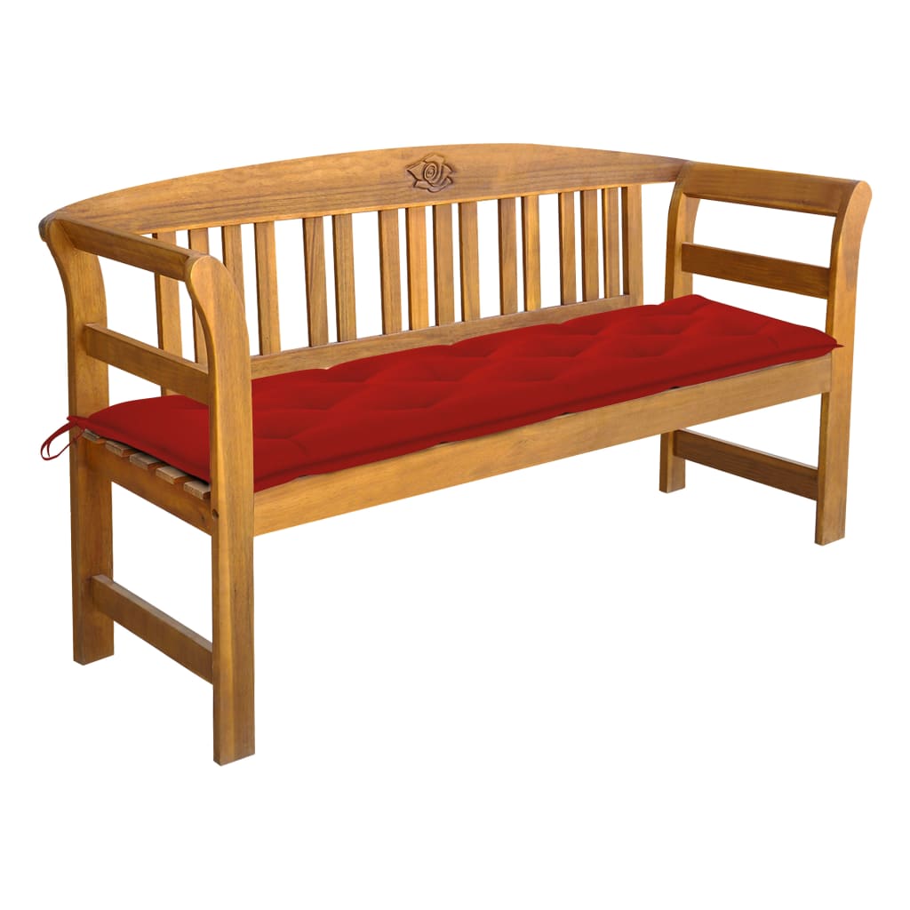 vidaXL Outdoor Patio Bench Garden Park Bench with Cushion Solid Wood Acacia-19