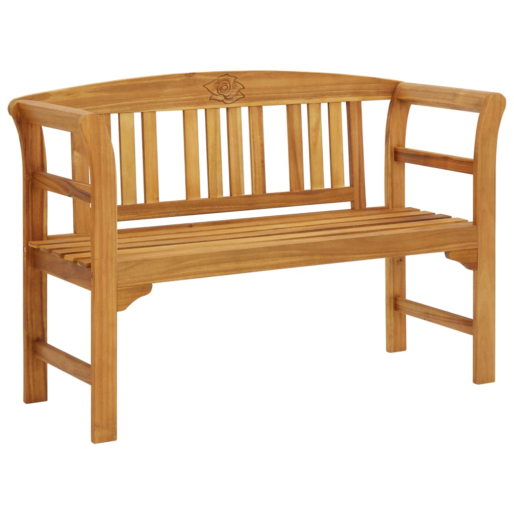 vidaXL Outdoor Patio Bench Garden Park Bench with Cushion Solid Wood Acacia-8