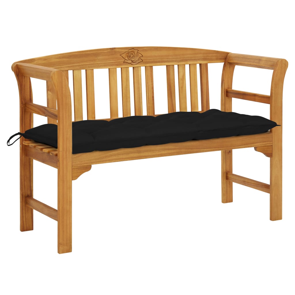 vidaXL Outdoor Patio Bench Garden Park Bench with Cushion Solid Wood Acacia-46