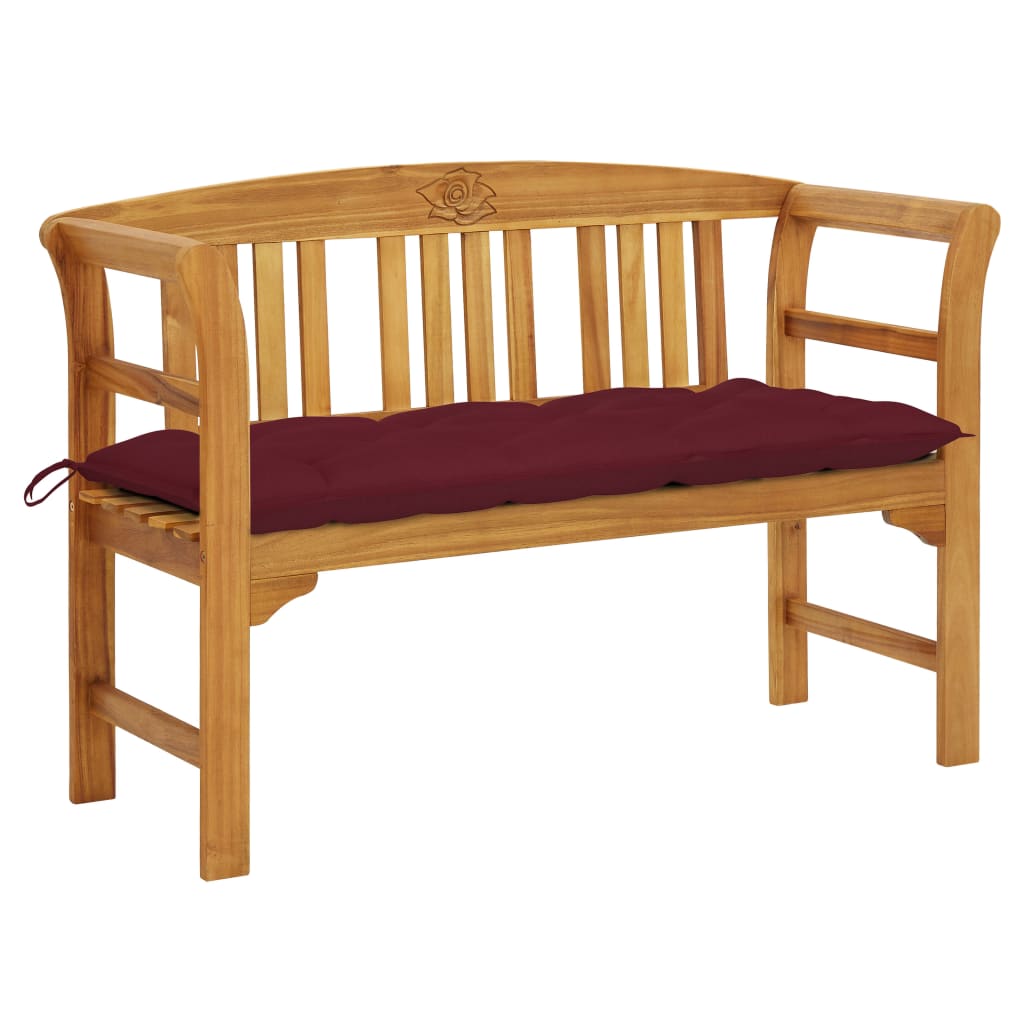 vidaXL Outdoor Patio Bench Garden Park Bench with Cushion Solid Wood Acacia-34