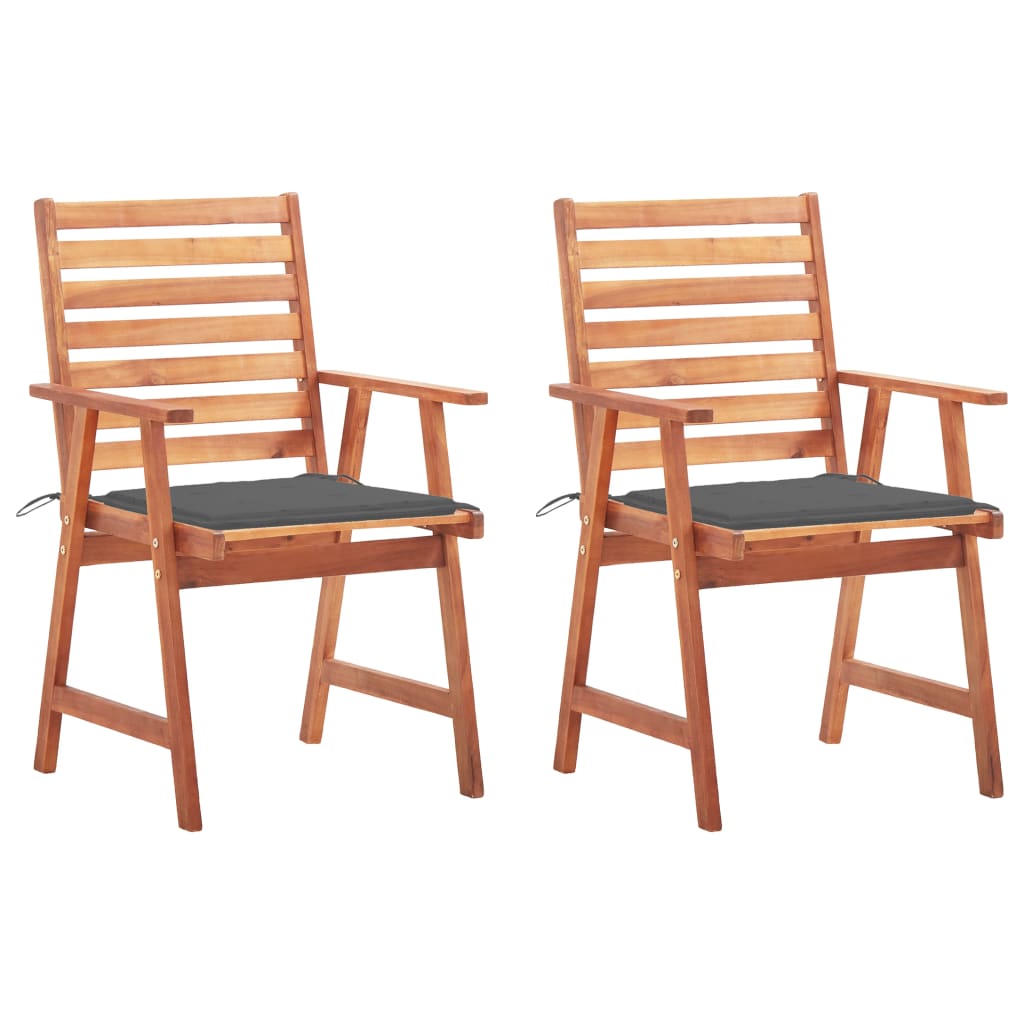 vidaXL Patio Dining Chairs Outdoor Patio Chair with Cushions Solid Wood Acacia-14