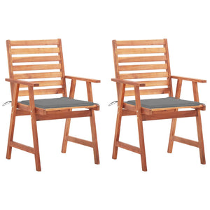 vidaXL Patio Dining Chairs Outdoor Patio Chair with Cushions Solid Wood Acacia-13