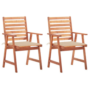 vidaXL Patio Dining Chairs Outdoor Patio Chair with Cushions Solid Wood Acacia-21