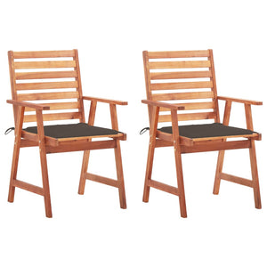 vidaXL Patio Dining Chairs Outdoor Patio Chair with Cushions Solid Wood Acacia-32