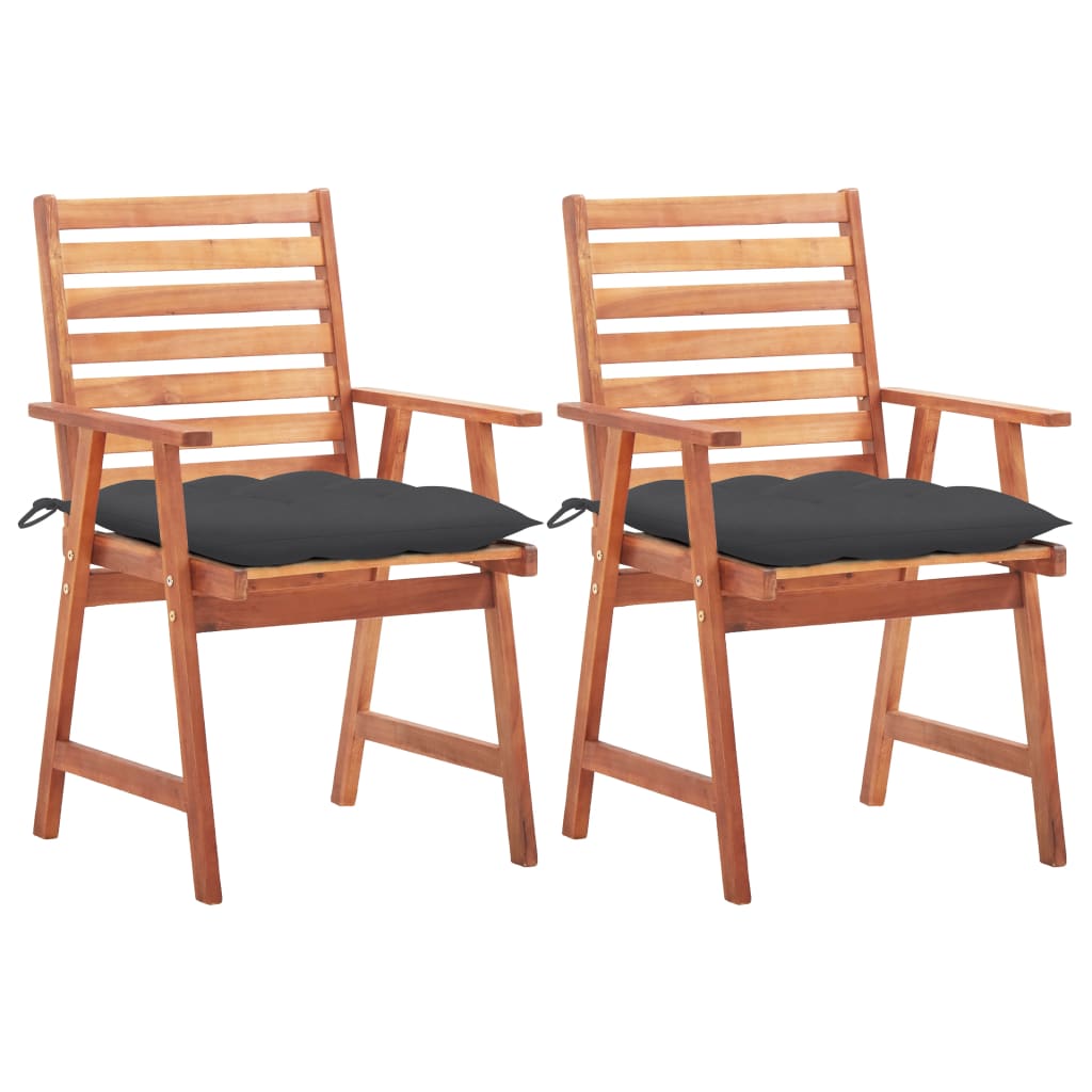 vidaXL Patio Dining Chairs Outdoor Patio Chair with Cushions Solid Wood Acacia-59