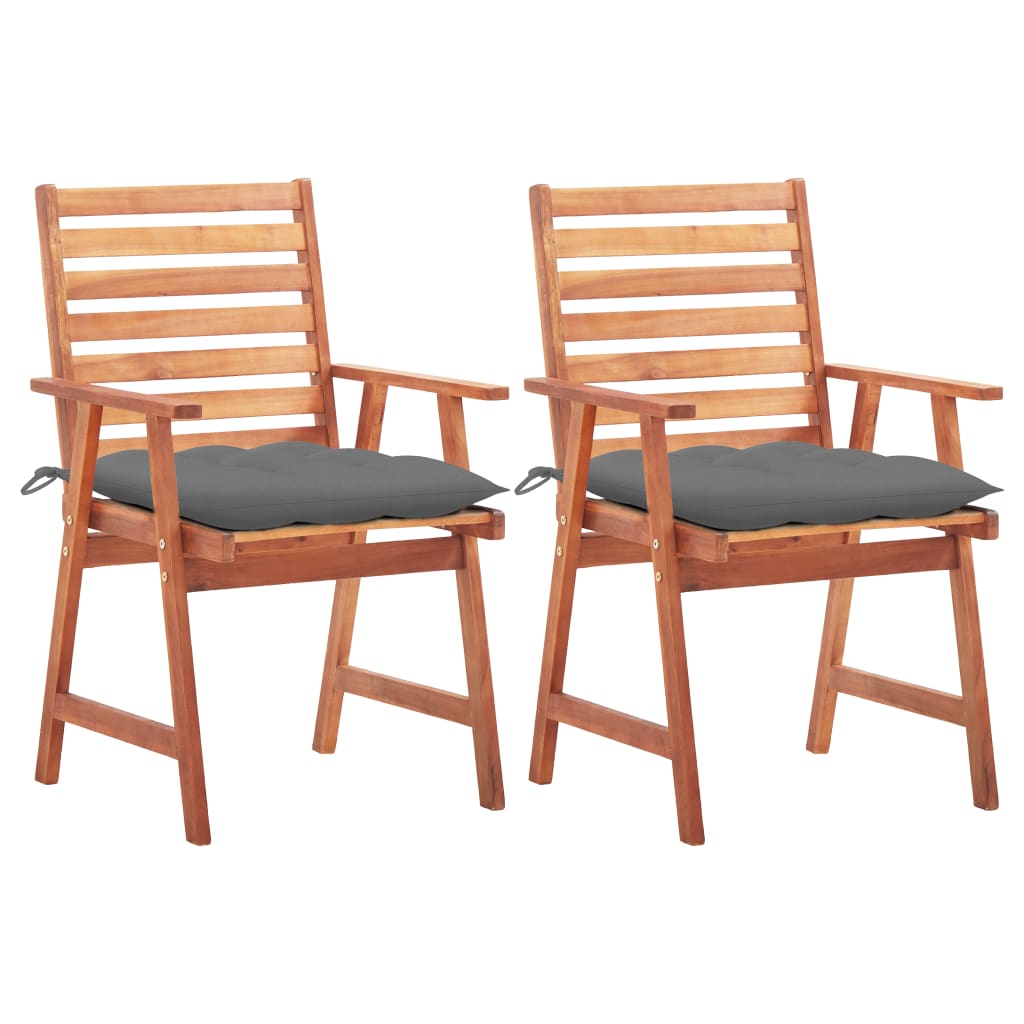 vidaXL Patio Dining Chairs Outdoor Patio Chair with Cushions Solid Wood Acacia-0