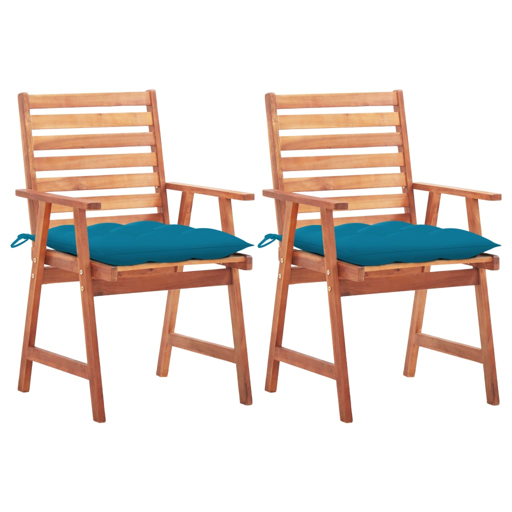 vidaXL Patio Dining Chairs Outdoor Patio Chair with Cushions Solid Wood Acacia-18