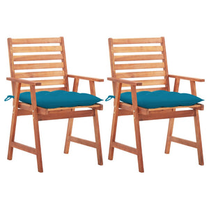 vidaXL Patio Dining Chairs Outdoor Patio Chair with Cushions Solid Wood Acacia-18