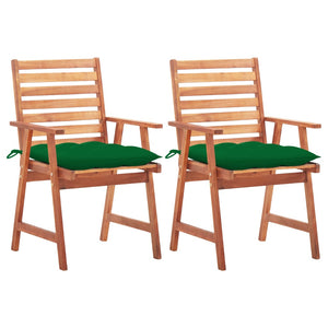 vidaXL Patio Dining Chairs Outdoor Patio Chair with Cushions Solid Wood Acacia-7