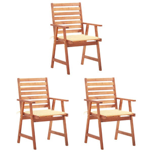 vidaXL Patio Dining Chairs Outdoor Patio Chair with Cushions Solid Wood Acacia-0