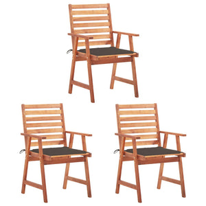 vidaXL Patio Dining Chairs Outdoor Patio Chair with Cushions Solid Wood Acacia-19