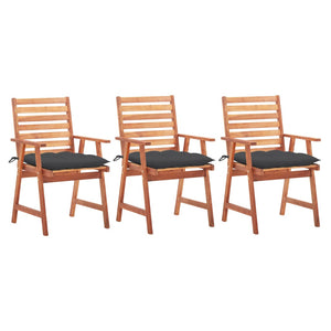 vidaXL Patio Dining Chairs Outdoor Patio Chair with Cushions Solid Wood Acacia-40