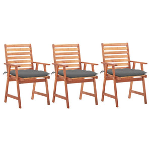 vidaXL Patio Dining Chairs Outdoor Patio Chair with Cushions Solid Wood Acacia-31