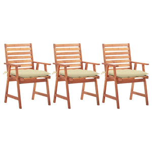 vidaXL Patio Dining Chairs Outdoor Patio Chair with Cushions Solid Wood Acacia-12