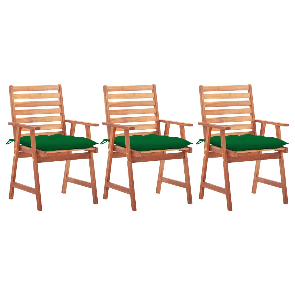 vidaXL Patio Dining Chairs Outdoor Patio Chair with Cushions Solid Wood Acacia-3