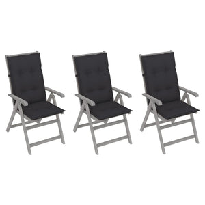 vidaXL Outdoor Recliner Chairs Patio Chair with Cushions Solid Wood Acacia-54