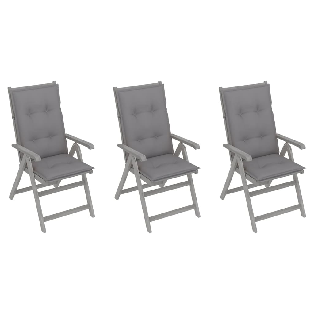 vidaXL Outdoor Recliner Chairs Patio Chair with Cushions Solid Wood Acacia-9