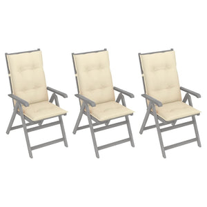 vidaXL Outdoor Recliner Chairs Patio Chair with Cushions Solid Wood Acacia-18