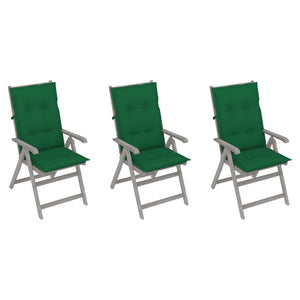 vidaXL Outdoor Recliner Chairs Patio Chair with Cushions Solid Wood Acacia-67