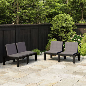 vidaXL Patio Garden Bench Loveseat Outdoor 2-Seater Bench with Cushion Plastic-5