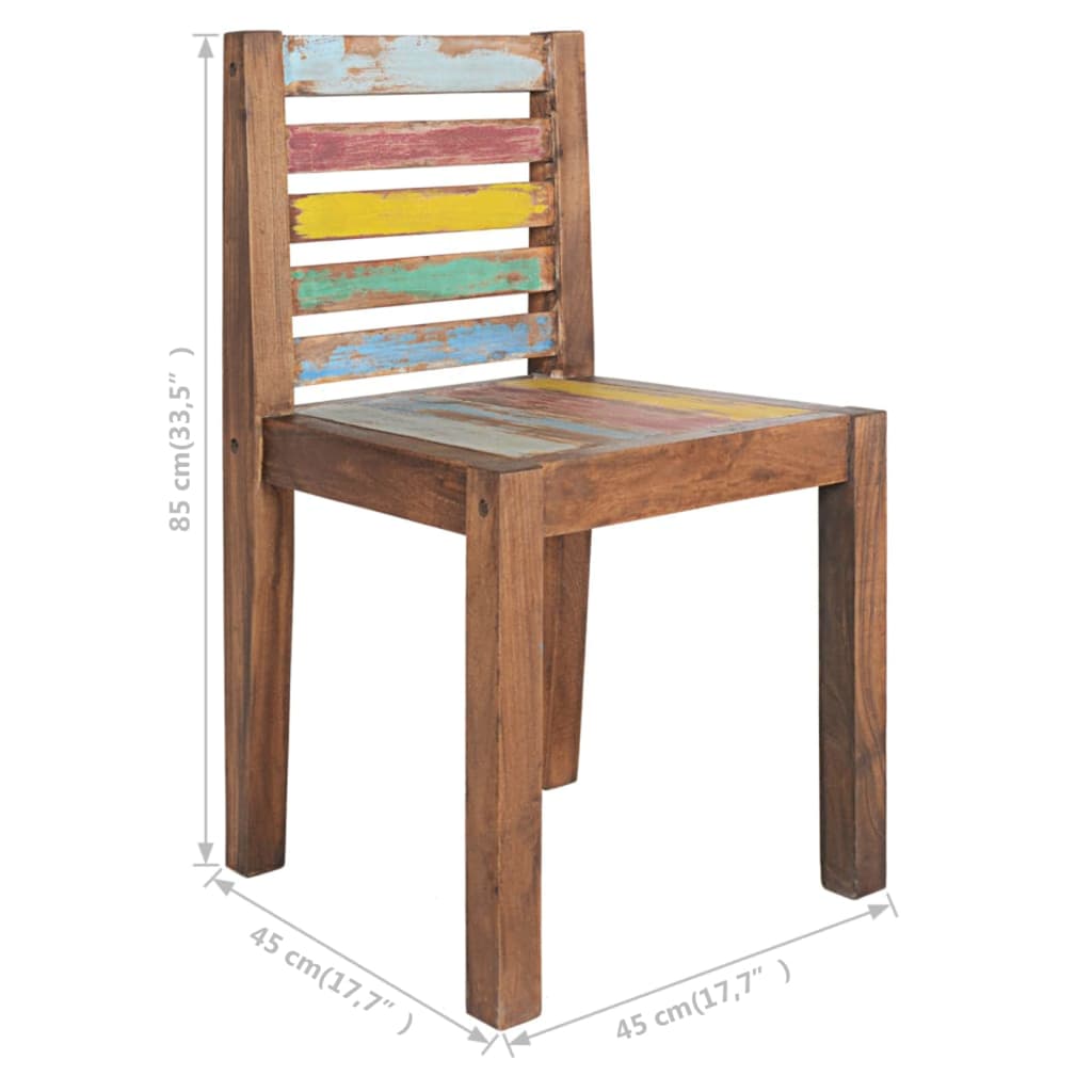 vidaXL Dining Chairs Accent Side Chair Reclaimed Wood Solid Reclaimed Wood-16