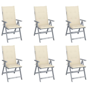 vidaXL Outdoor Recliner Chairs Patio Chair with Cushions Solid Wood Acacia-4