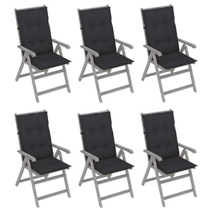 vidaXL Outdoor Recliner Chairs Patio Chair with Cushions Solid Wood Acacia-85