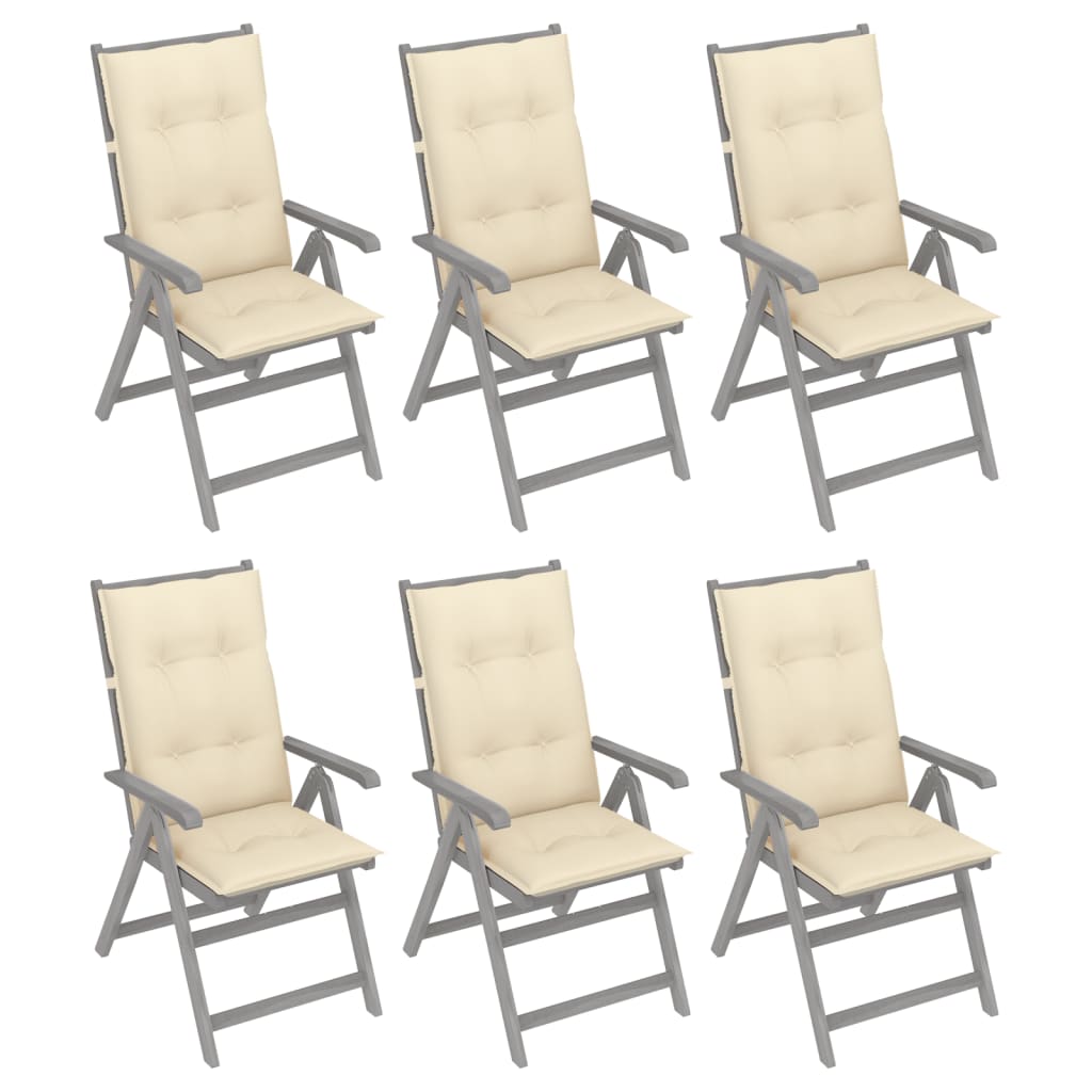vidaXL Outdoor Recliner Chairs Patio Chair with Cushions Solid Wood Acacia-13