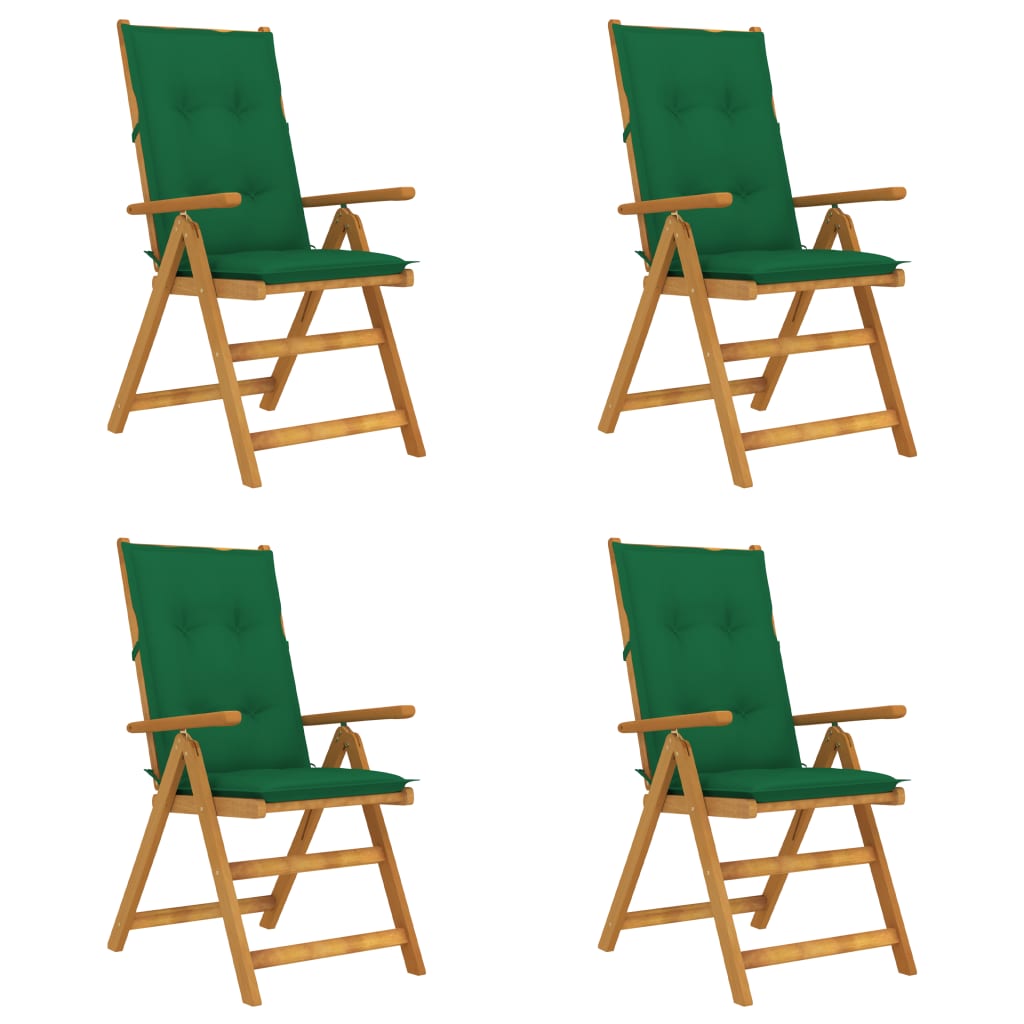 vidaXL Outdoor Recliner Chairs Patio Chair with Cushions Solid Wood Acacia-22