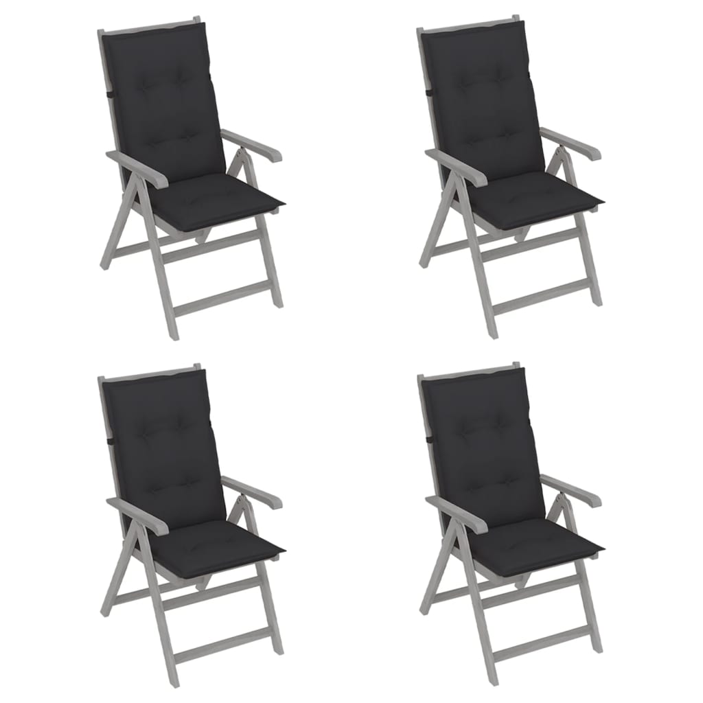 vidaXL Outdoor Recliner Chairs Patio Chair with Cushions Solid Wood Acacia-45