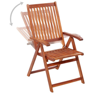 vidaXL Patio Folding Chairs Camping Garden Lawn Chair Solid Wood Acacia Brown-2