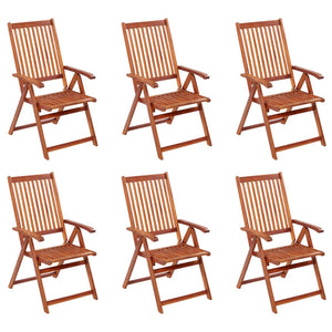 vidaXL Patio Folding Chairs Camping Garden Lawn Chair Solid Wood Acacia Brown-0