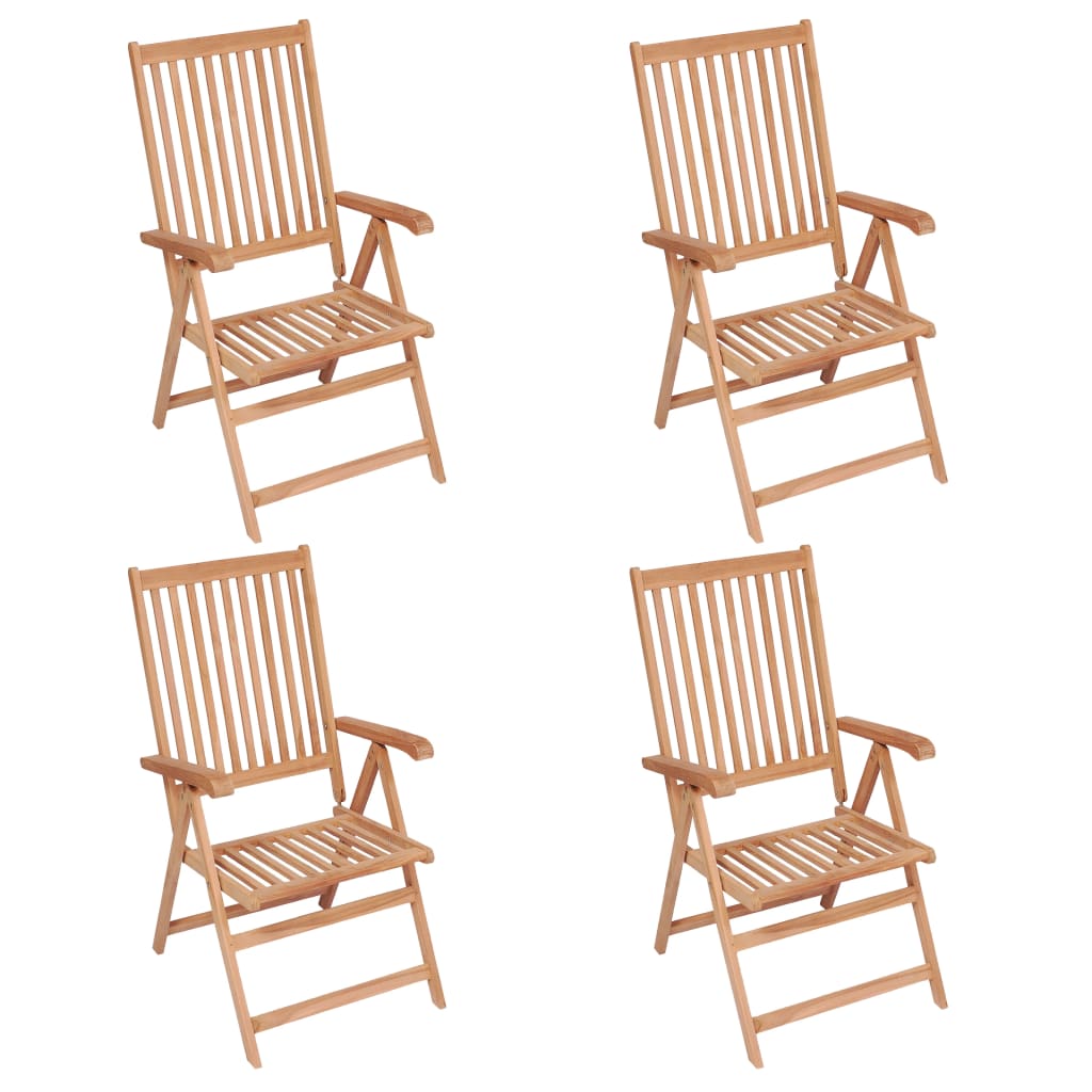 vidaXL Outdoor Recliner Chairs Patio Reclining Lounge Chair Solid Wood Teak-20