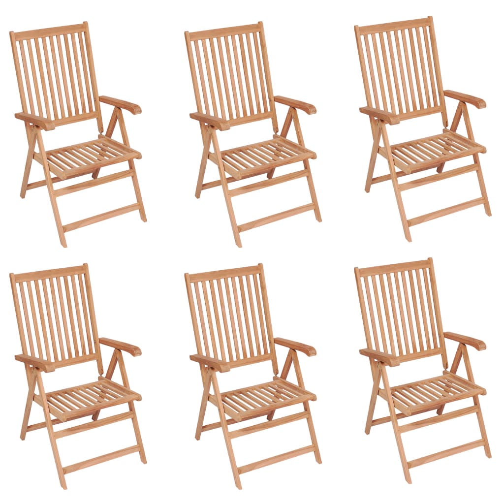 vidaXL Outdoor Recliner Chairs Patio Reclining Lounge Chair Solid Wood Teak-13