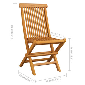 vidaXL Patio Folding Chairs Outdoor Garden Camping Lawn Chair Solid Wood Teak-18